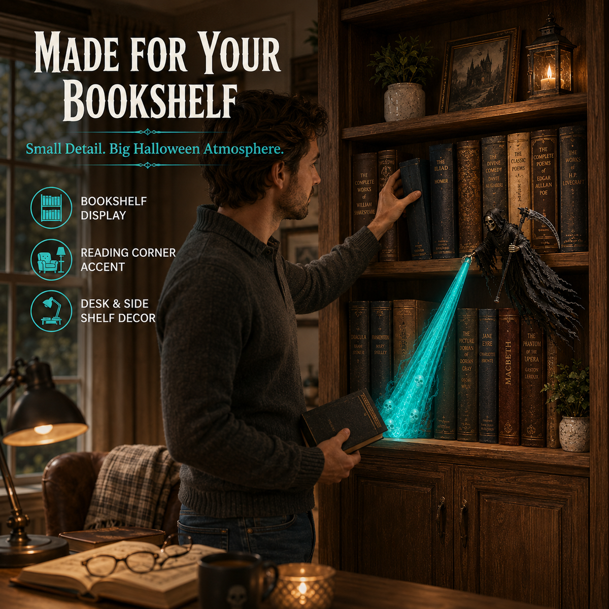 The Soul Collector Haunted Reaper Shelf Light