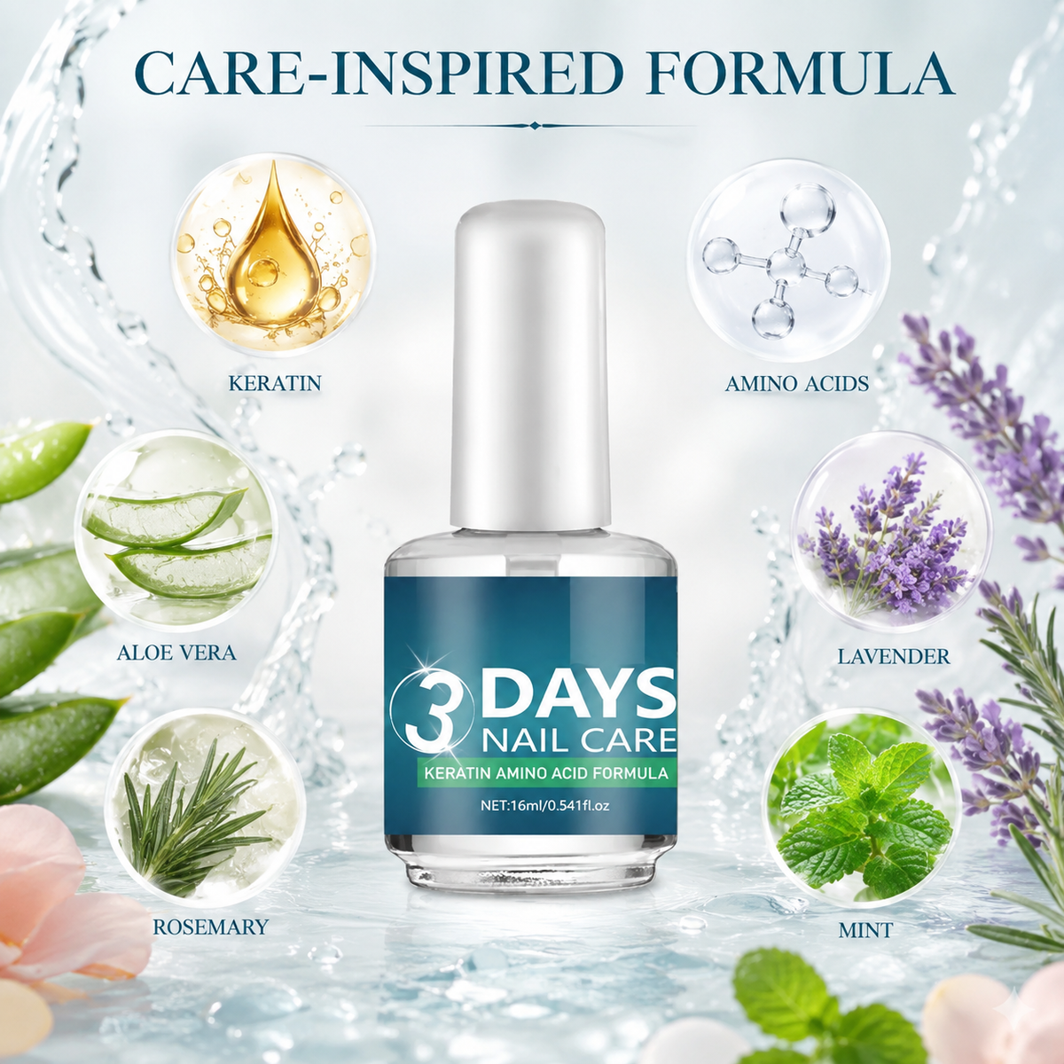3 Days Nail Care - Keratin Amino Acid Formula, Suitable for Soft and Fragile Nails