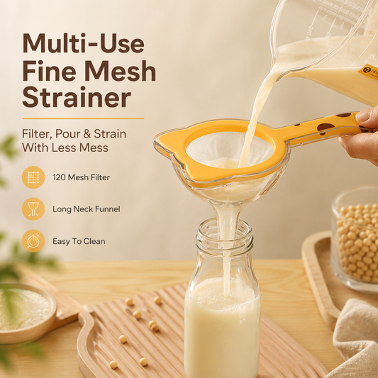 Cat Ear Fine Mesh Strainer Multi-Purpose Kitchen Filter for Coffee, Tea & Flour