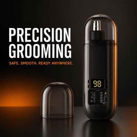 Professional Electric Nose & Ear Hair Trimmer | LED Display, Painless Nose