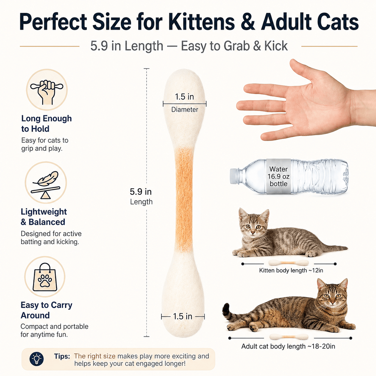 Cotton Catnip Swab Toys