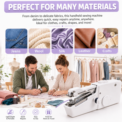 Portable Handheld Sewing Machine, Fast Fabric Repair At Home