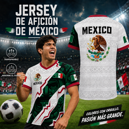 2026 Mexican Soccer Jersey, Men's Mexico Aztec Calendar Style Jerseys, Soccer Lover Gift