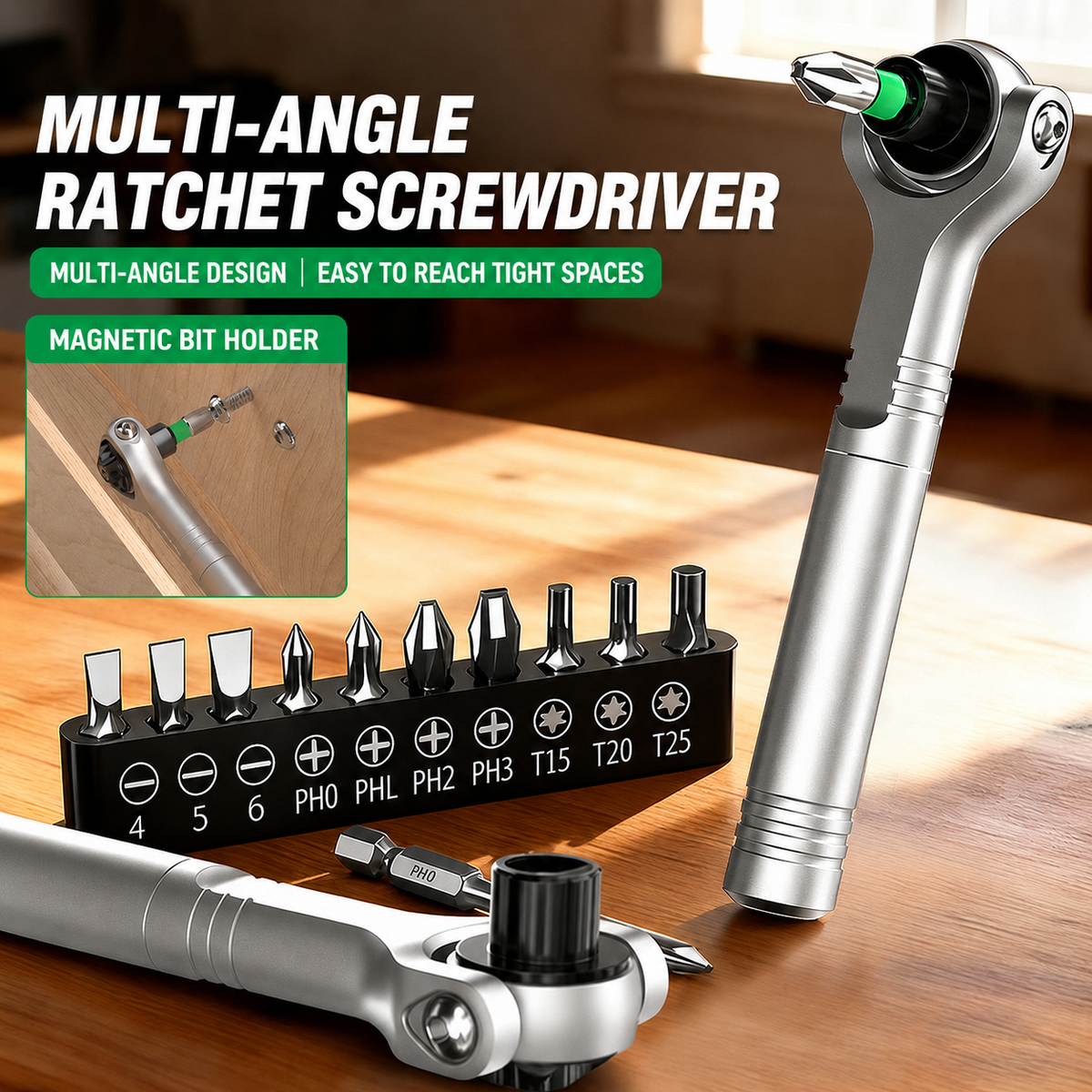40-in-1 Magnetic Mini Ratchet Screwdriver Set for Tight Spaces