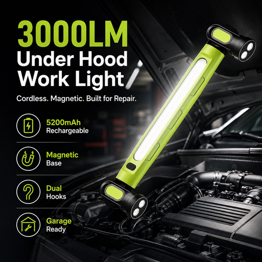 3000LM Cordless Under Hood Work Light Bar for Car Repair & Garage Use