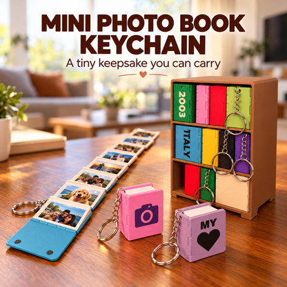 Personalized Mini Photo Book | Custom Memory Keepsake & Keychain