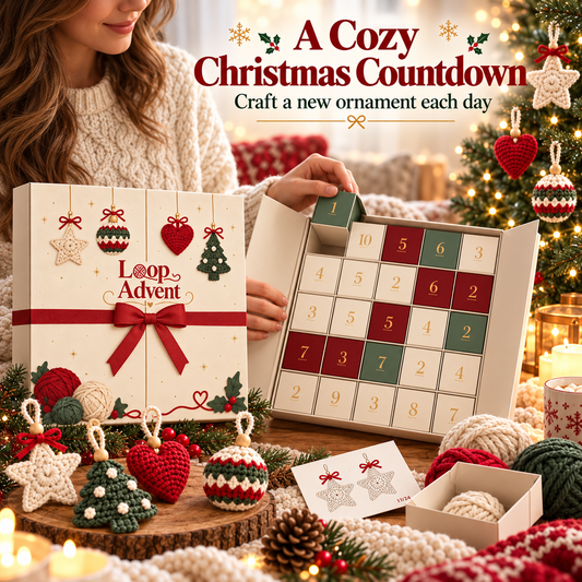 24-Day Crochet Christmas Advent Calendar 24 Surprise DIY Ornament Kits to Make & Hang