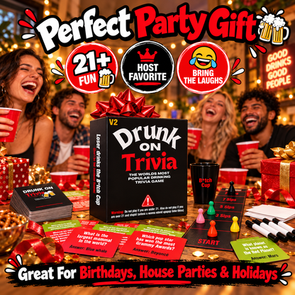 Drunk On Trivia 500-Question Adult Party Game for Game Nights, Birthdays & Friends