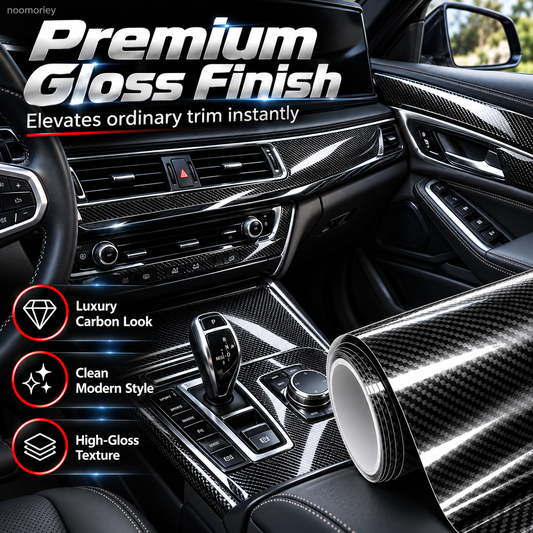6D Gloss Carbon Fiber Vinyl Wrap Self-Adhesive Waterproof Car Interior & Exterior Trim Film!