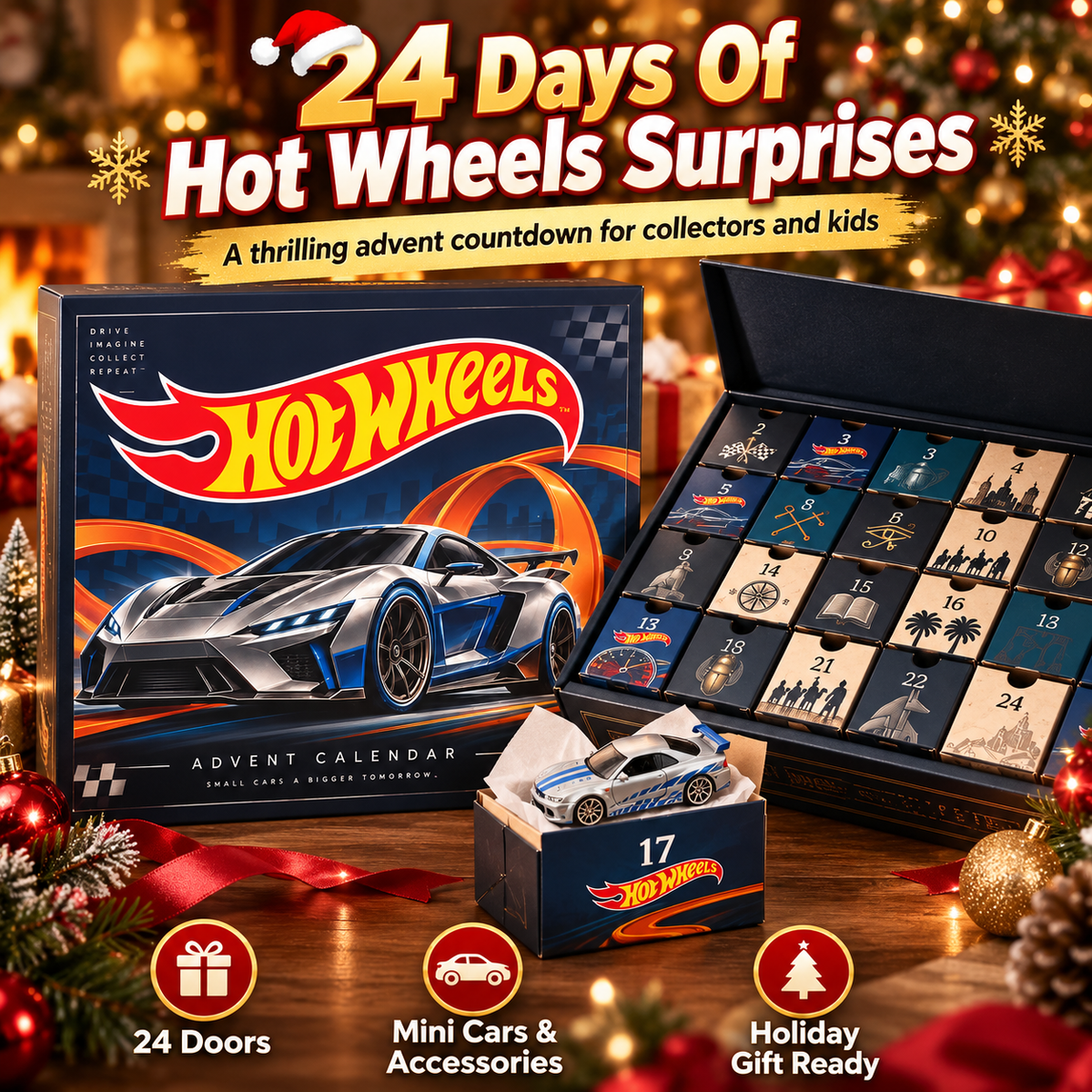 Wheels Advent Calendar 24-Day Christmas Countdown Gift