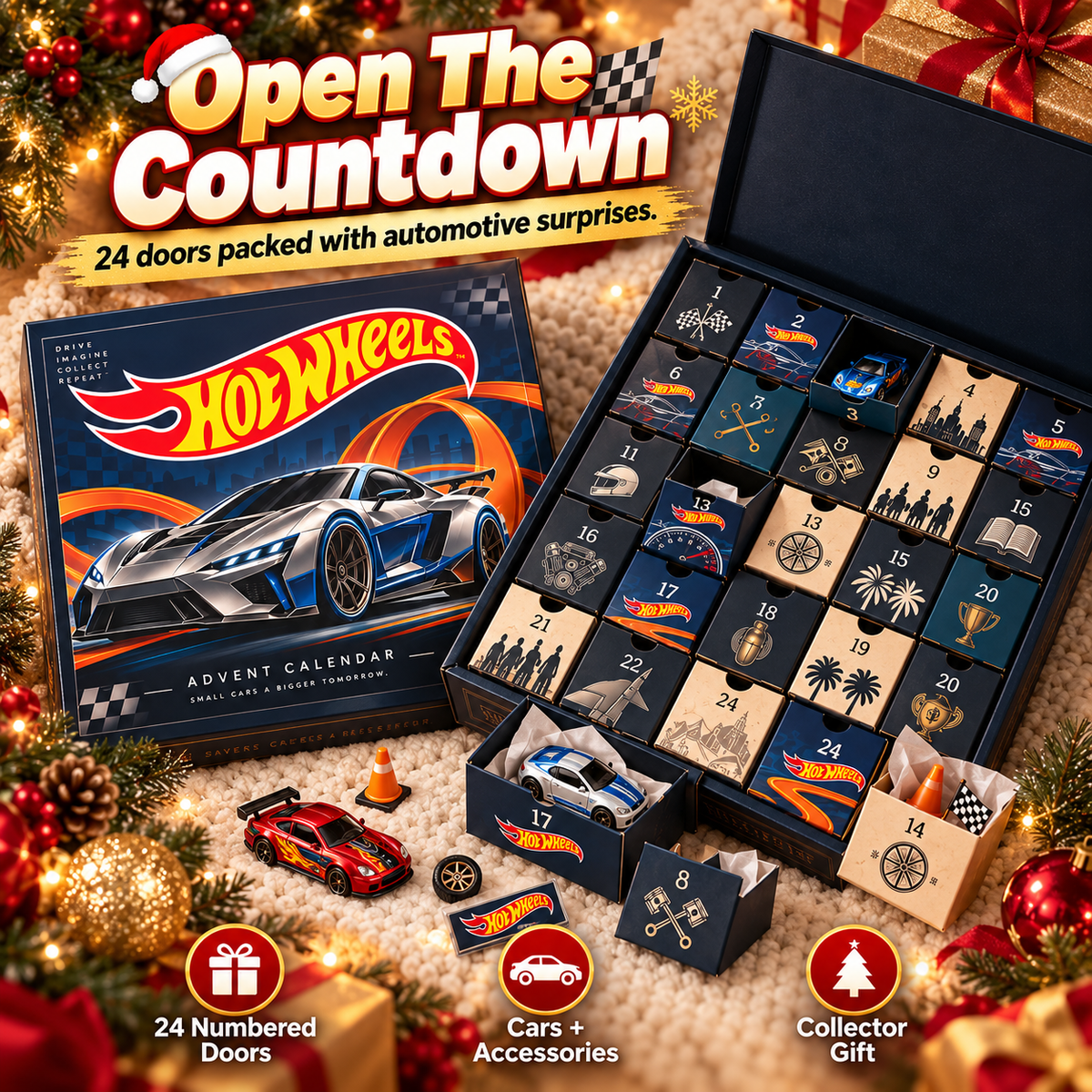 Wheels Advent Calendar 24-Day Christmas Countdown Gift