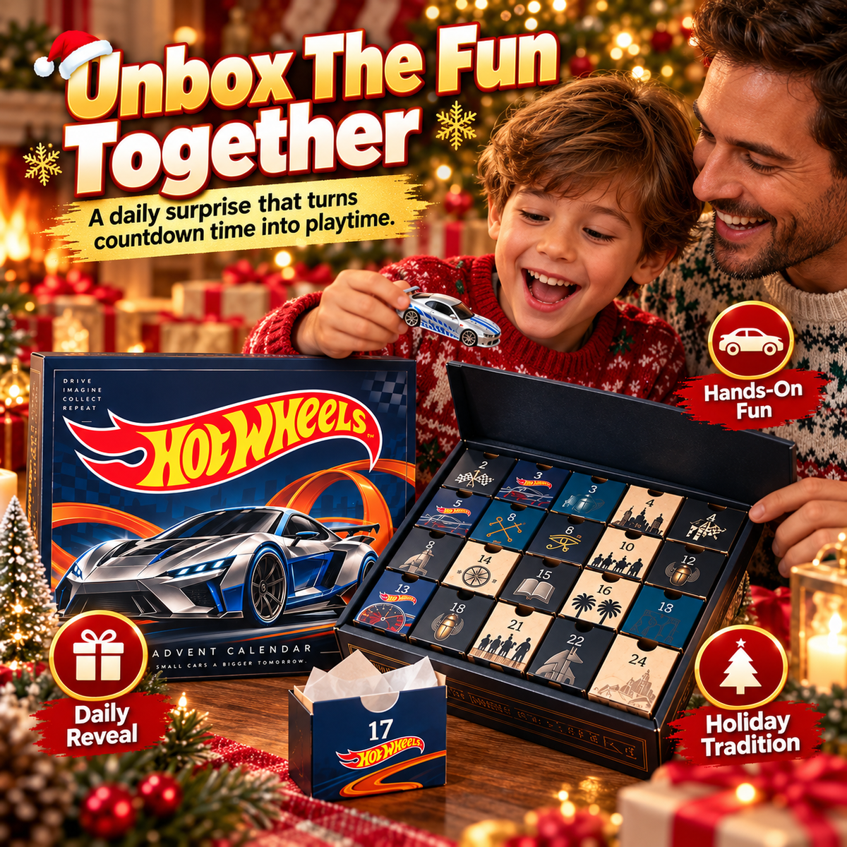 Wheels Advent Calendar 24-Day Christmas Countdown Gift