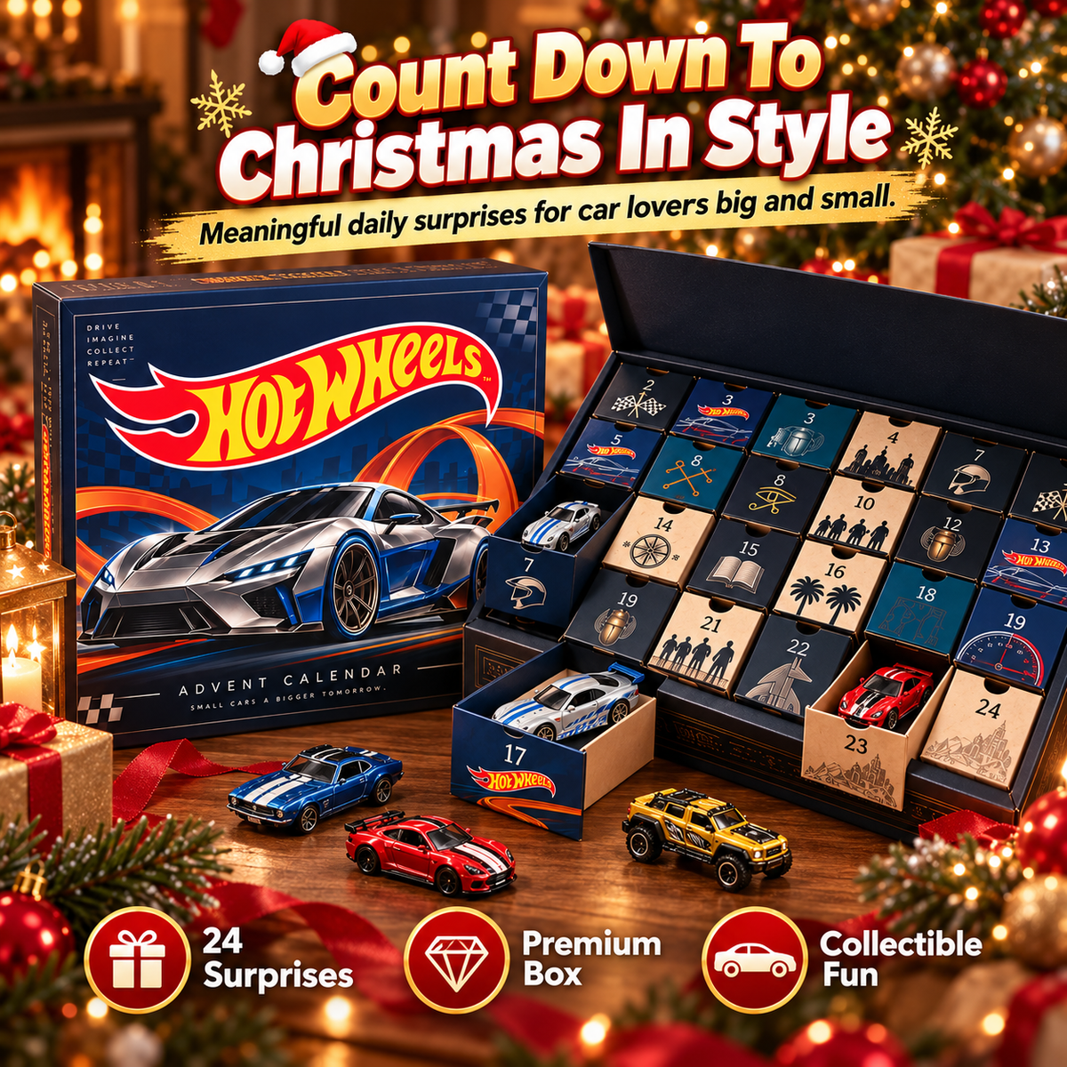 Wheels Advent Calendar 24-Day Christmas Countdown Gift