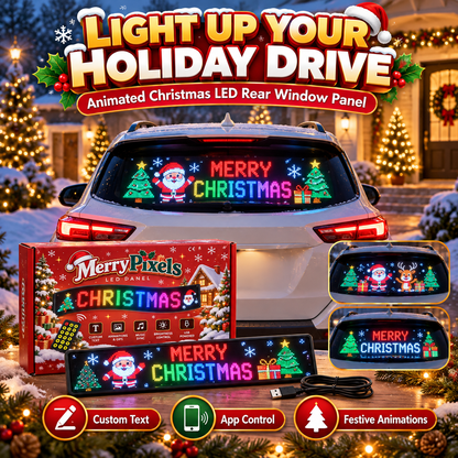 Animated Christmas LED Rear Window Panel App Controlled Car Display