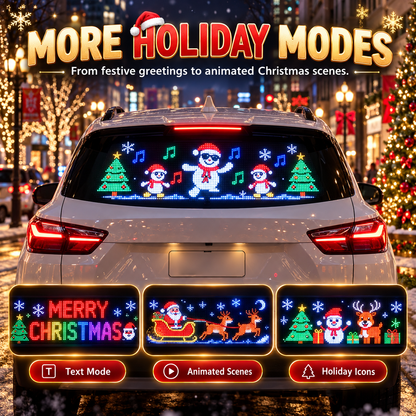 Animated Christmas LED Rear Window Panel App Controlled Car Display
