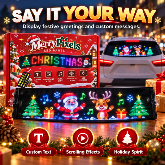 Animated Christmas LED Rear Window Panel App Controlled Car Display