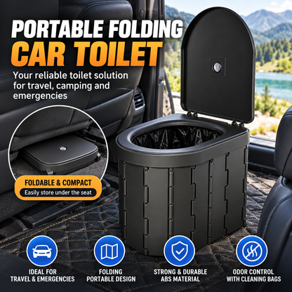 Portable Folding Car Toilet Compact Travel & Camping Emergency Toilet