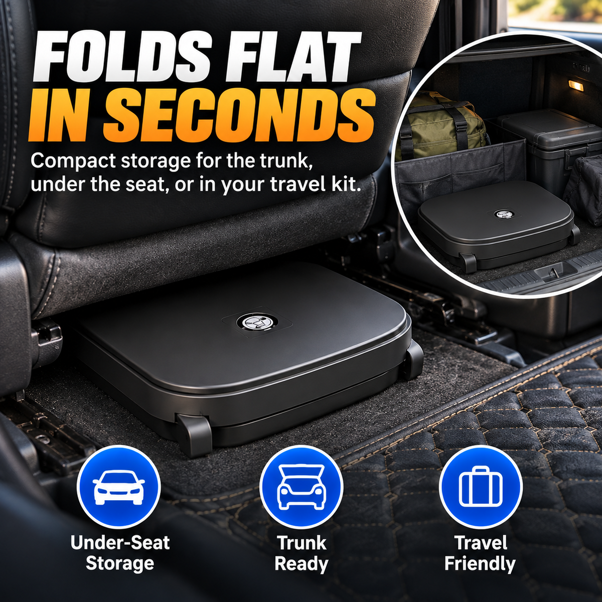 Portable Folding Car Toilet Compact Travel & Camping Emergency Toilet