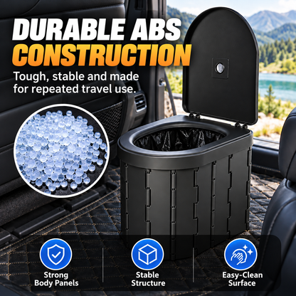 Portable Folding Car Toilet Compact Travel & Camping Emergency Toilet