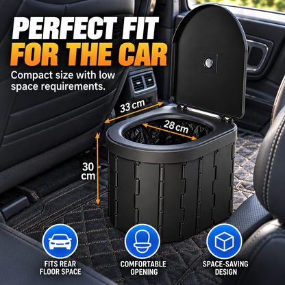 Portable Folding Car Toilet Compact Travel & Camping Emergency Toilet