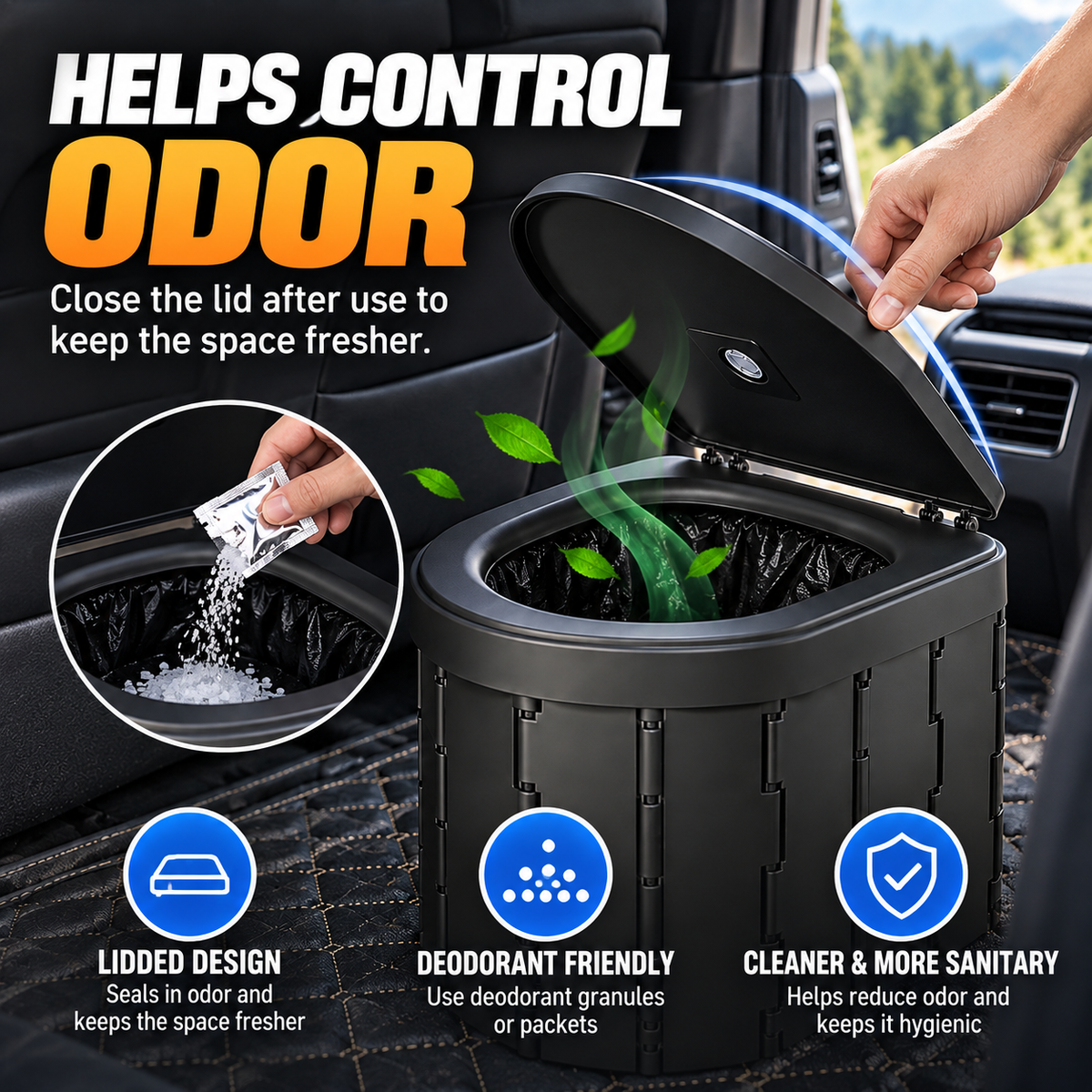 Portable Folding Car Toilet Compact Travel & Camping Emergency Toilet