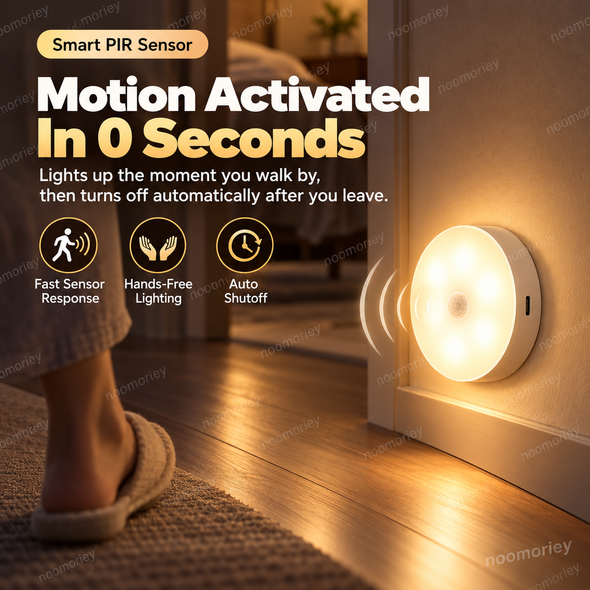 💡 Smart Motion Sensor LED Light – Rechargeable Magnetic Night Light with Automatic On/Off