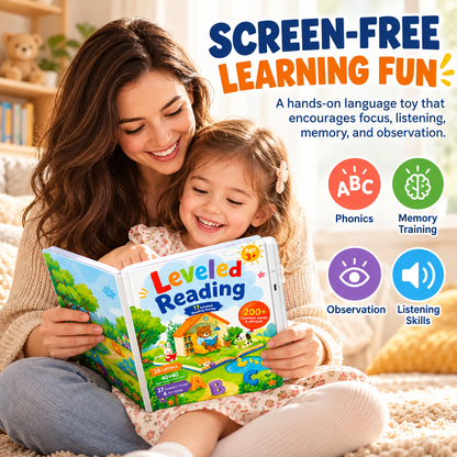 Interactive Leveled Reading Sound Book 17 Stories & 200+ Words