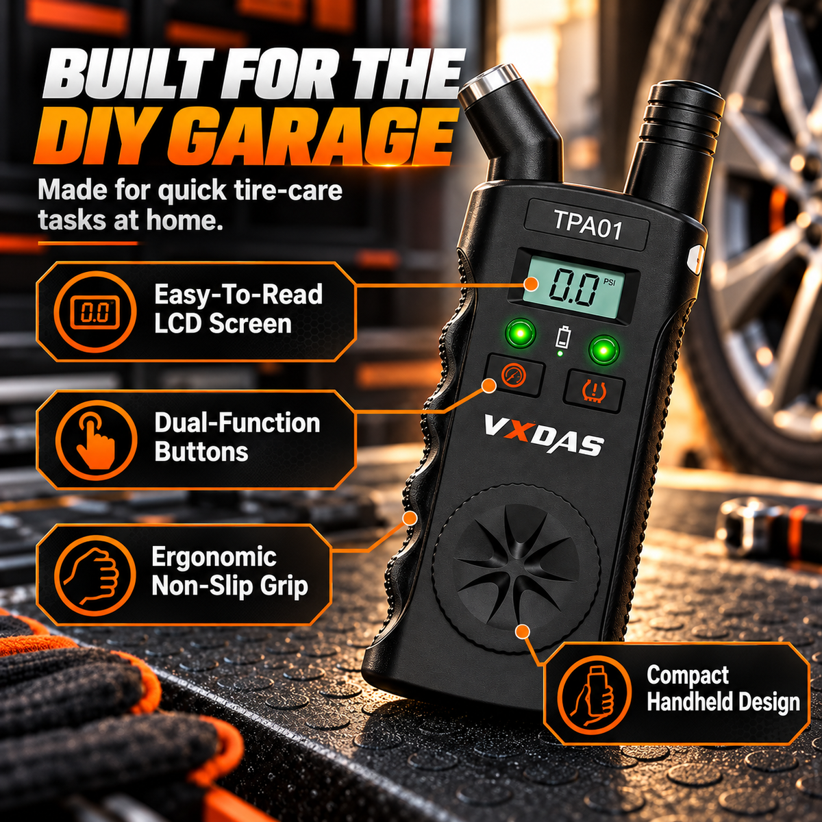 2-in-1 TPMS Relearn Tool with Digital Tire Pressure Check