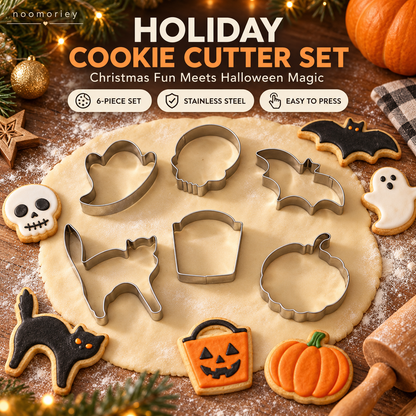 DIY Baking Mold Set-6 PCS Christmas & Halloween Stainless Steel Cookie Cutters