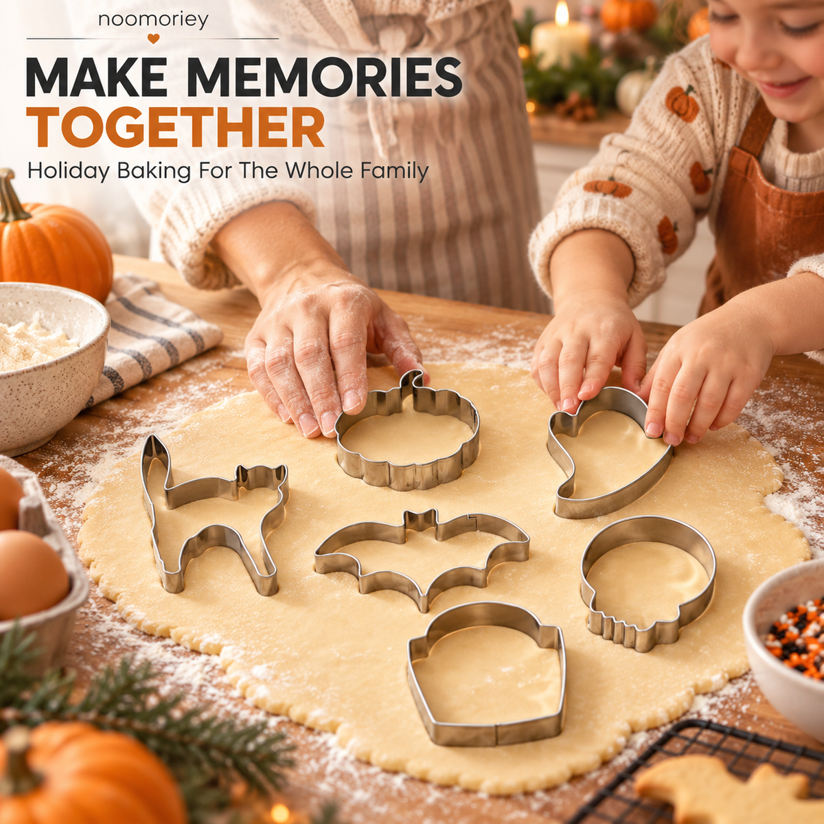 DIY Baking Mold Set-6 PCS Christmas & Halloween Stainless Steel Cookie Cutters