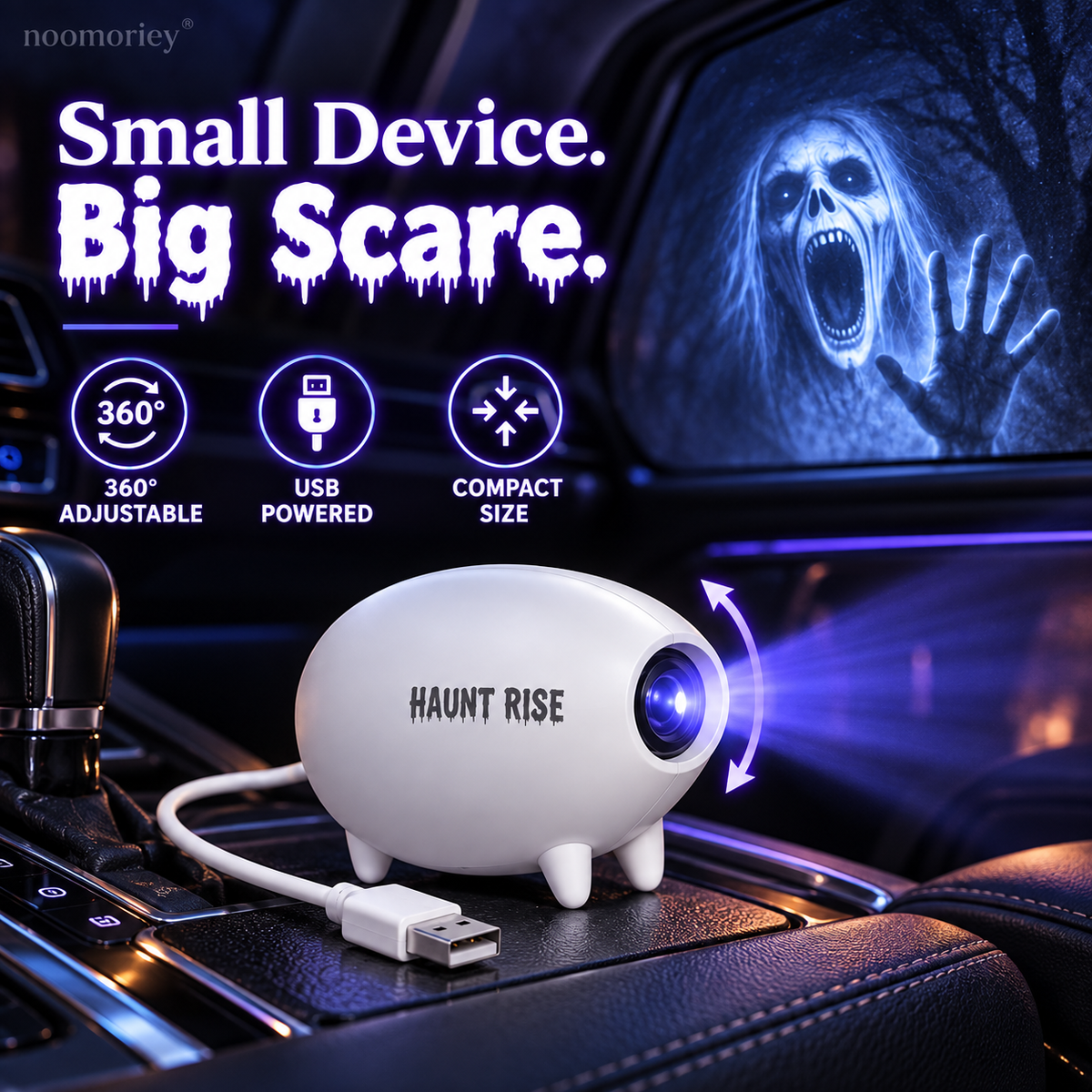 Halloween Window Projector 12 Spooky Films USB Powered Holiday Decor