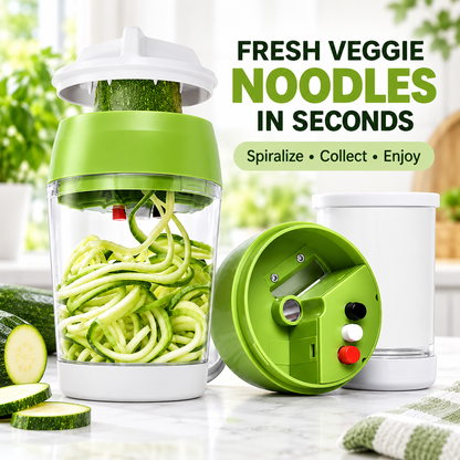 4-in-1 Vegetable Spiralizer & Slicer Multi-Mode Vegetable Cutter for Zoodles Slices & Fine Cuts