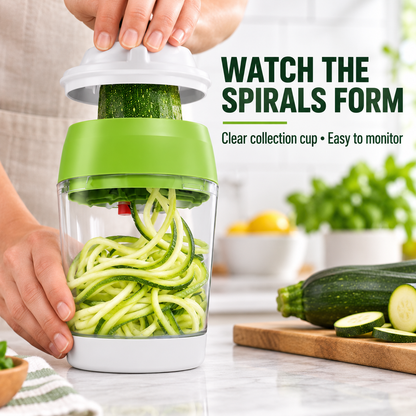 4-in-1 Vegetable Spiralizer & Slicer Multi-Mode Vegetable Cutter for Zoodles Slices & Fine Cuts