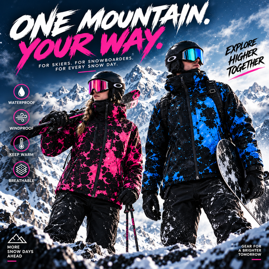 Weather-Reactive Snow & Moisture Color-Changing Insulated Winter Ski Jacket