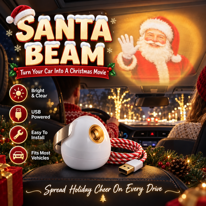 Santa Beam Christmas Car Projector USB Holiday Projection Light with 6 Santa Films
