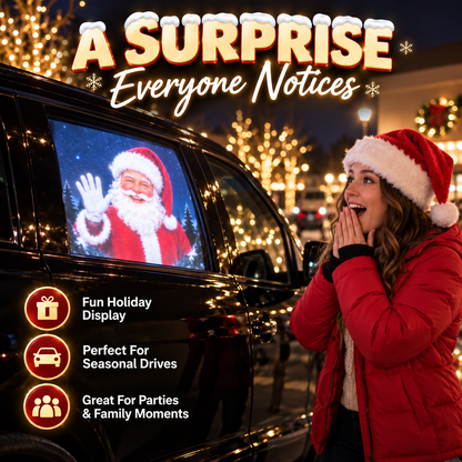Santa Beam Christmas Car Projector USB Holiday Projection Light with 6 Santa Films