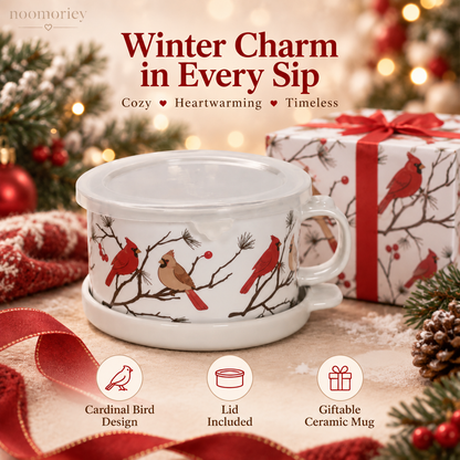 Cute Christmas Vintage Cartoon Ceramic Mug Cozy Holiday Coffee & Tea Cup, Adorable Retro Gift for Christmas
