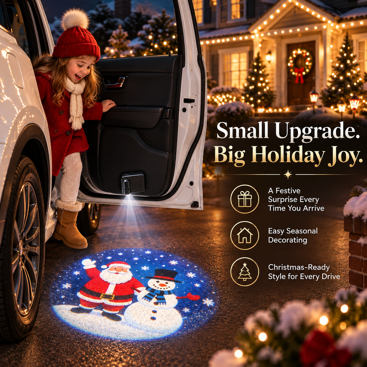 Christmas Magic Car Door Projector 6 Festive Projection Slides