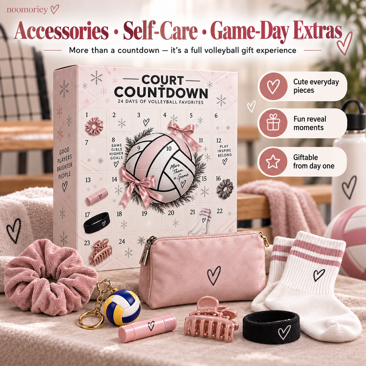 24-Day Volleyball Advent Calendar Game-Day Gifts & Accessories for Volleyball Lovers