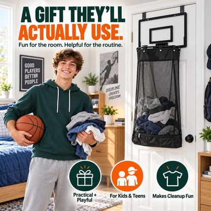2-in-1 Basketball Hoop Laundry Hamper