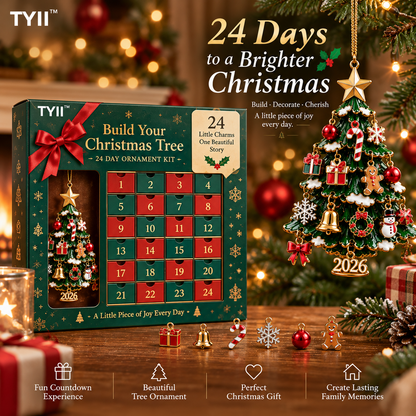 TYII 2026 Build Your Christmas Tree 24-Day Christmas Countdown Ornament Kit