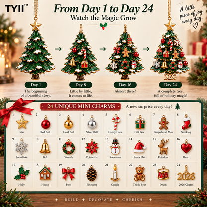 TYII 2026 Build Your Christmas Tree 24-Day Christmas Countdown Ornament Kit