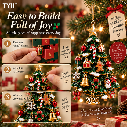 TYII 2026 Build Your Christmas Tree 24-Day Christmas Countdown Ornament Kit
