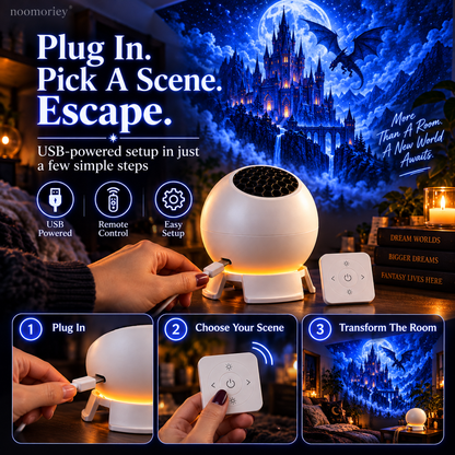 Dark Fantasy Dragon Room Projector Immersive Castle, Forest & Frozen World Light