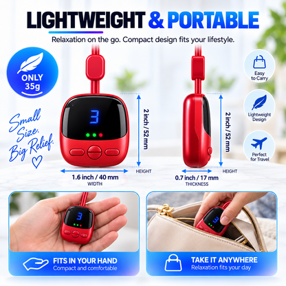 Mini Necklace-Style Neck Massager 4 Modes, 9 Intensity Levels, 3 Heat Settings, Smart Dual-Pulse Pendant Design!