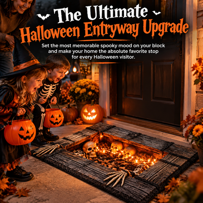 Halloween 3D Pit Illusion Welcome Mat - Non-Slip Horror Door Mat