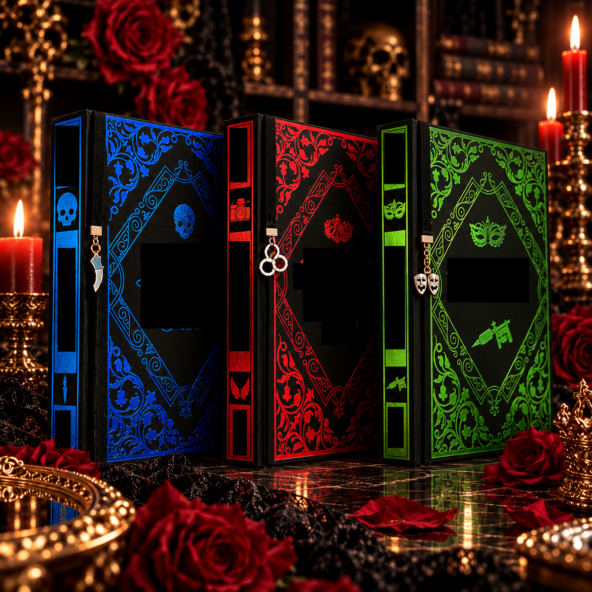 Gothic Collector Hardcover Trio – Blue, Crimson & Emerald Editions