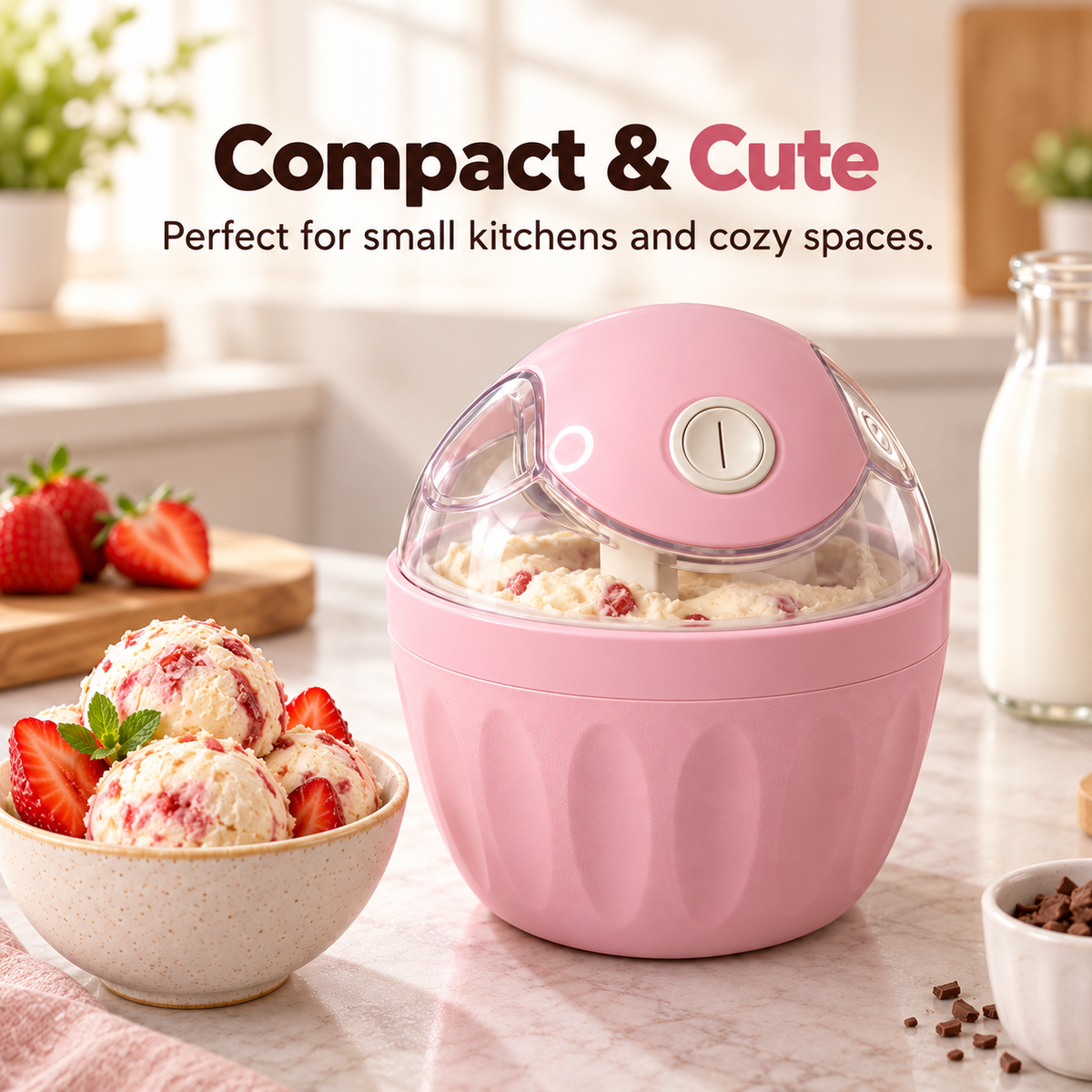 Mini Homemade Ice Cream Maker One-Touch Dessert Night Essential