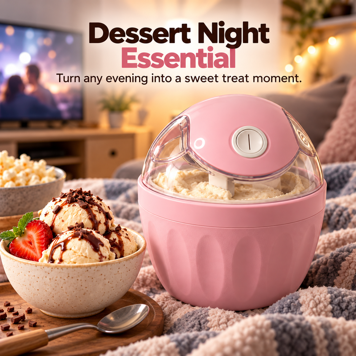 Mini Homemade Ice Cream Maker One-Touch Dessert Night Essential