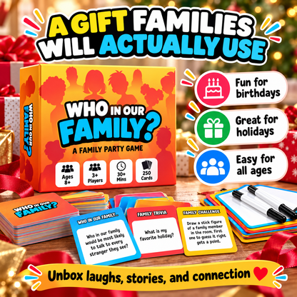 "Who In Our Family?" Hilarious Party Game for Family Game Night